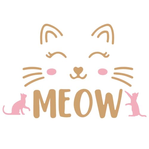 SUPERDANT Katzen Miau Wandaufkleber Katzenschnurrhaare Wandsticker Niedliche Katzen Wandtattoo Und Wandbilder DIY Kunst Vinyl Wandsticker Für Schlafzimmer Kinderzimmer Wohnzimmer von SUPERDANT