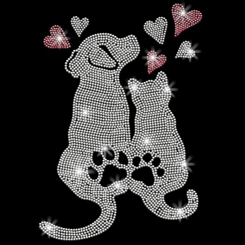 SUPERDANT Kristall Strass Aufkleber Für Hunde Und Katzen Pfotenabdruck Strass Transfer Patches Rote Herzform Zum Aufbügeln Applikation Wärmeübertragungsaufkleber Für Die Kleidung von Tierliebhabern SUPERDANT Kristall Strass Aufkleber Für Hunde Und Katzen Pfotenabdruck Strass Transfer Patches Rote Herzform Zum Aufbügeln Applikation Wärmeübertragungsaufkleber Für Die Kleidung von Tierliebhabern von SUPERDANT