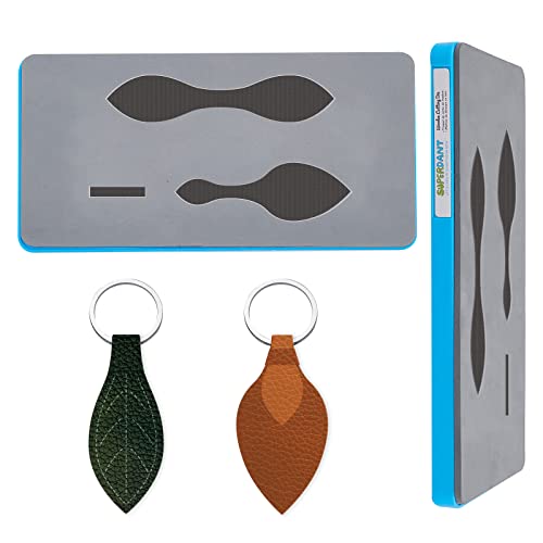 SUPERDANT Leder Stanzform Mit Blattanhänger Blattform Schlüsselanhänger Prägung Holzstanze Lederschneidemaschine Schablone Stanzungen Mit Kunststoff Schutzbox Und EVA Schaum von SUPERDANT