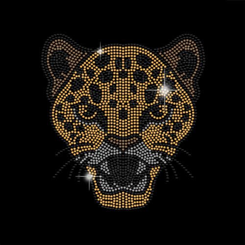 SUPERDANT Leopardenkopf Aufnäher Zum Aufbügeln Strass Design Strass Leopardenkopf Aufnäher Strass Applikationen Aufnäher DIY Zubehör Für Kleidung Jeans Taschen Hüte Reparatur von SUPERDANT