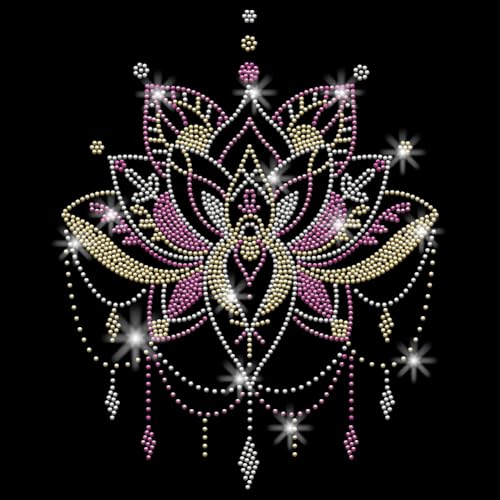 SUPERDANT Lotus-Totem-Kristall-Strass-Aufkleber, Lotus-Strass, Transfer-Flicken, Blume, Applikation, Diamant-Wärmeübertragungsaufkleber für Kälte, Kapuzen-Sweatshirt, Dekoration SUPERDANT Lotus-Totem-Kristall-Strass-Aufkleber, Lotus-Strass, Transfer-Flicken, Blume, Applikation, Diamant-Wärmeübertragungsaufkleber für Kälte, Kapuzen-Sweatshirt, Dekoration von SUPERDANT