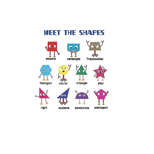 SUPERDANT Pädagogischer Wandaufkleber Geometrische Formen Roboter Wandaufkleber Spielzimmer Kinderzimmer Kunstaufkleber Dekor Vinylaufkleber Aquarellfarben Für Klassenzimmer Kinderzimmer Dekoration von SUPERDANT
