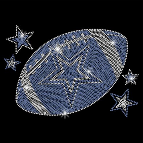 SUPERDANT Rugby Strasssteine Zum Aufbügeln Sterne Glitzernde Glas Strass Aufkleber Kugeln DIY Hotfix Transfer Aufkleber Hitze Strass Patches Für T Shirts Kleidung Hoodies Basteln Dekor Geschenke von SUPERDANT