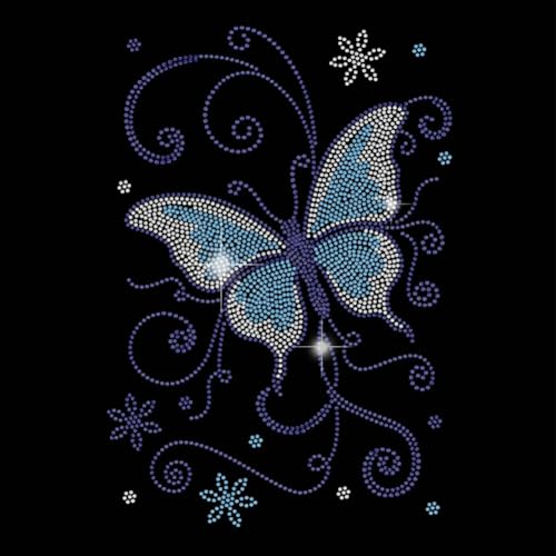 SUPERDANT Schmetterling Bügelbild Strass Zum Aufbügeln Tier Strass Zum Aufbügeln Transferaufkleber Linie Schmetterling Kristall Wärmeübertragung Kleidung Reparatur Dekor Für T Shirt DIY Kunst von SUPERDANT