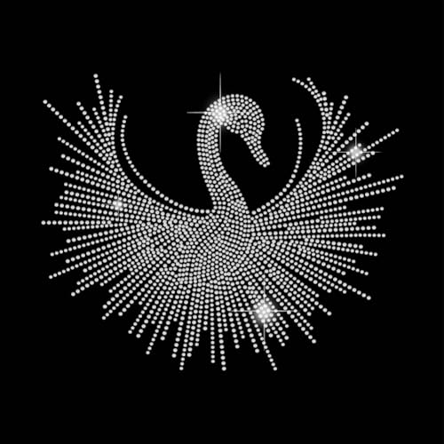 SUPERDANT Schwan Bügeln Auf Strass Transfer Kristall Wärmeübertragung Aufkleber Weißer Hotfix Bling Für Mädchen T-Shirt Kleidung Tragetasche DIY Kunsthandwerk Geschenke von SUPERDANT