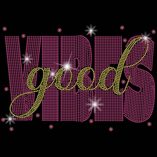 SUPERDANT Strass Aufbügler Good Vibes Rosa Aufbügler Aufkleber T Shirt Kristall Wärmeübertragung Text Hotfix Aufkleber Kleidungsreparatur Kristall Patch Für Kleidung Taschen DIY SUPERDANT Strass Aufbügler Good Vibes Rosa Aufbügler Aufkleber T Shirt Kristall Wärmeübertragung Text Hotfix Aufkleber Kleidungsreparatur Kristall Patch Für Kleidung Taschen DIY von SUPERDANT