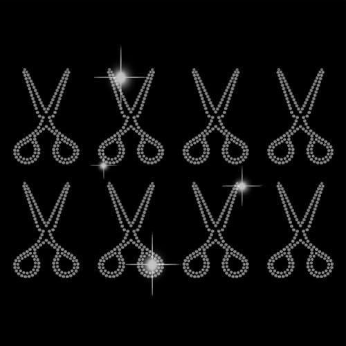 SUPERDANT Strass Bügeleisen Transfer Set von 8 Friseurscheren Kristall Wärmeübertragung Designs Bling Hot Fix Bügeleisen Transfer Aufkleber Für Friseursalon Kleidung Tasche DIY SUPERDANT Strass Bügeleisen Transfer Set von 8 Friseurscheren Kristall Wärmeübertragung Designs Bling Hot Fix Bügeleisen Transfer Aufkleber Für Friseursalon Kleidung Tasche DIY von SUPERDANT