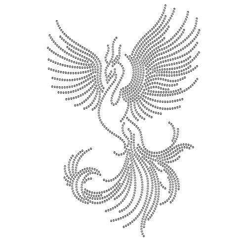 SUPERDANT Phoenix Strass Hotfix Zum Aufbügeln Phoenix Kristall Strass Transfer zum Aufbügeln Für T Shirt Weste Schuhe Hut Jacke Dekor Stras Hotfix Transfer Patch DIY Kristalldrucke von SUPERDANT