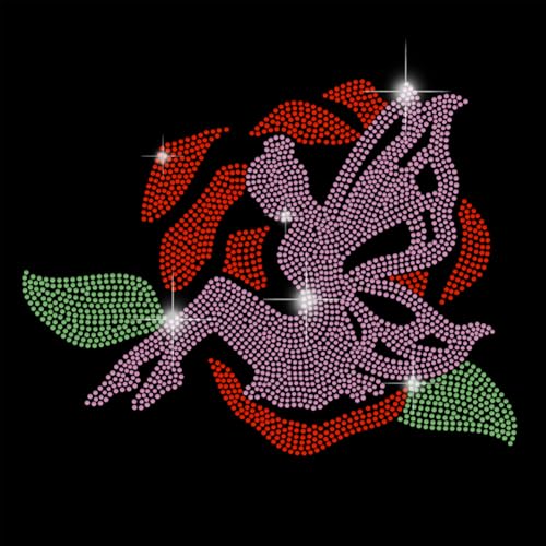 SUPERDANT Strass Hotfix Zum Aufbügeln Mit Rosenfee Glitzernder Strass Hotfix Transfer Patch T Shirt Transferfolie Bügelbild Strass Zum Aufbügeln Wärmeübertragung Hotfix Aufkleber Für T Shirt DIY Dekor von SUPERDANT