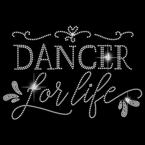 SUPERDANT Tänzer Fürs Leben Bügeln Strass Transfer Tanzen Hotfix Strass Tanz Bling Aufkleber Für Tänzer Mädchen T-Shirt Crystal DIY Aufbügeln Sticker Crystal Dekor Für Kleidung Tasche DIY von SUPERDANT