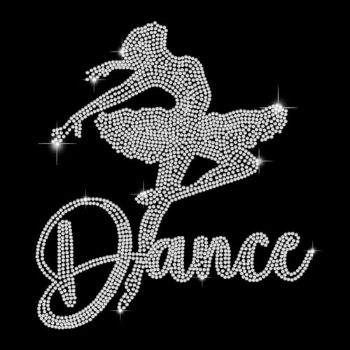 SUPERDANT Tanz Strass Transfer Zum Aufbügeln Tanzendes Mädchen Kristall Wärmeübertragungsaufkleber Zum Aufbügeln Bling Strass Patches Für T Shirt Kapuzenpullover Kleidung Kissen DIY Basteln von SUPERDANT
