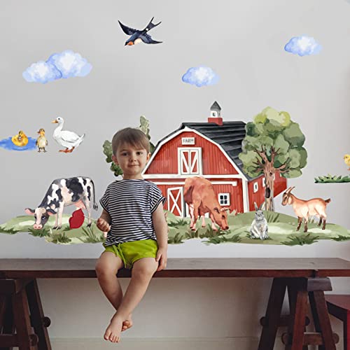 SUPERDANT Wandsticker Bauernhof Landschaft Tiere 8 Stil Bauernhof Tiere Wandaufkleber Vögel Schafe Hühner Wandtattoo Abnehmbare Vinyl Wandsticker Für Wohnzimmer Kinderzimmer Dekor 118x39CM SUPERDANT Wandsticker Bauernhof Landschaft Tiere 8 Stil Bauernhof Tiere Wandaufkleber Vögel Schafe Hühner Wandtattoo Abnehmbare Vinyl Wandsticker Für Wohnzimmer Kinderzimmer Dekor 118x39CM von SUPERDANT