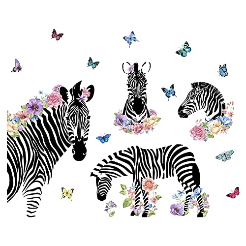 SUPERDANT Zebra Wandaufkleber Blumen Und Tier Schmetterling Großer Wandaufkleber Zum Selbermachen Abziehen Und Aufkleben Abnehmbare Wandaufkleber Für Kinderzimmer Kinderzimmer Zimmerdekoration SUPERDANT Zebra Wandaufkleber Blumen Und Tier Schmetterling Großer Wandaufkleber Zum Selbermachen Abziehen Und Aufkleben Abnehmbare Wandaufkleber Für Kinderzimmer Kinderzimmer Zimmerdekoration von SUPERDANT