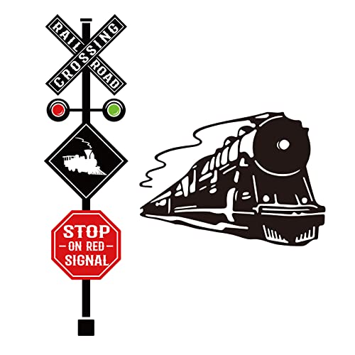 SUPERDANT Zug Wandsticker Bahnübergang Schild Wandtattoo Wandaufkleber Für Jungen Schlafzimmer Vinyl Wandsticker Für Klassenzimmer Kinderzimmer Schlafzimmer Wohnzimmer Dekorationen 39x710cm SUPERDANT Zug Wandsticker Bahnübergang Schild Wandtattoo Wandaufkleber Für Jungen Schlafzimmer Vinyl Wandsticker Für Klassenzimmer Kinderzimmer Schlafzimmer Wohnzimmer Dekorationen 39x710cm von SUPERDANT