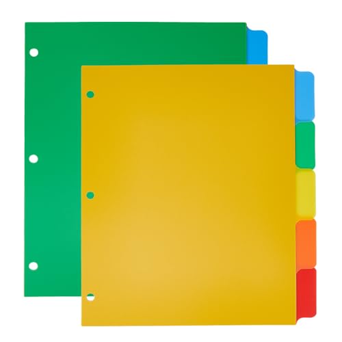 SUPERFINDINGS 10 Blatt A4 3-Ringbuch-Trennblätter, 5 Registerkarten aus dickem Kunststoff, 3 Ringe, mehrfarbiges Registerpapier für A4-Ordner, 3 Löcher, Ringindexseiten für Planer, Notizbuch, Tagebuch SUPERFINDINGS 10 Blatt A4 3-Ringbuch-Trennblätter, 5 Registerkarten aus dickem Kunststoff, 3 Ringe, mehrfarbiges Registerpapier für A4-Ordner, 3 Löcher, Ringindexseiten für Planer, Notizbuch, Tagebuch von SUPERFINDINGS