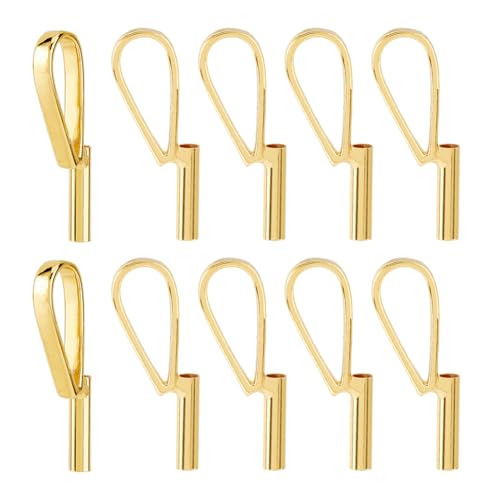 SUPERFINDINGS 10 STK Vertikaler Anstecknadel Zu Anhänger Brosche Anhänger Konverter Golden Legierung Brosche Anstecknadel Zu Halskette Schlüsselanhänger Konverter Röhren Design Mit Öse Konvertieren von SUPERFINDINGS