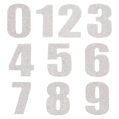 SUPERFINDINGS 10 Stück Große Strass Zahlen Patches Glitzernd Zum Aufbügeln Hotfix Transfer 0 9 Alphabet Bling Strass Buchstaben Aufkleber Für DIY Kleidung SUPERFINDINGS 10 Stück Große Strass Zahlen Patches Glitzernd Zum Aufbügeln Hotfix Transfer 0 9 Alphabet Bling Strass Buchstaben Aufkleber Für DIY Kleidung von SUPERFINDINGS