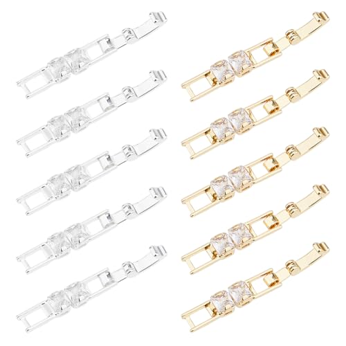 SUPERFINDINGS 10 Stück Strass Armbandverlängerungsverschluss Faltverschluss Silber Gold Kristallverschlüsse Vergoldeter Schmuck Faltverlängerung Für Halskette Für Die Schmuckherstellung SUPERFINDINGS 10 Stück Strass Armbandverlängerungsverschluss Faltverschluss Silber Gold Kristallverschlüsse Vergoldeter Schmuck Faltverlängerung Für Halskette Für Die Schmuckherstellung von SUPERFINDINGS