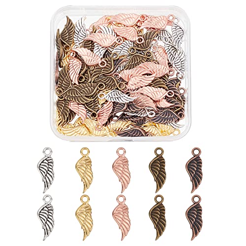 SUPERFINDINGS 100 Stück 5 Farbiger Engelsflügel Charm Anhänger Im Tibetischen Stil Legierungs Feder Anhänger 21x8x2mm Verschiedene Flügel Charm Perlen Für DIY Armband Halsketten Schmuckherstellung SUPERFINDINGS 100 Stück 5 Farbiger Engelsflügel Charm Anhänger Im Tibetischen Stil Legierungs Feder Anhänger 21x8x2mm Verschiedene Flügel Charm Perlen Für DIY Armband Halsketten Schmuckherstellung von SUPERFINDINGS