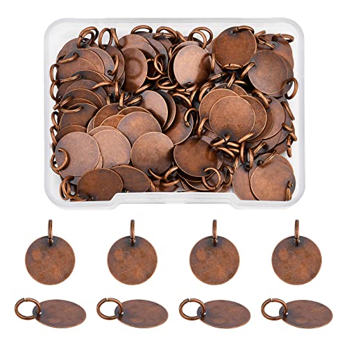SUPERFINDINGS 100 Stück Messing Stempel Anhänger 12mm Flach Rund Metallstempel Anhänger Rotkupfer Rohlinge Anhänger Für Armband Halskette Schmuck Basteln Bohrung: 4mm SUPERFINDINGS 100 Stück Messing Stempel Anhänger 12mm Flach Rund Metallstempel Anhänger Rotkupfer Rohlinge Anhänger Für Armband Halskette Schmuck Basteln Bohrung: 4mm von SUPERFINDINGS