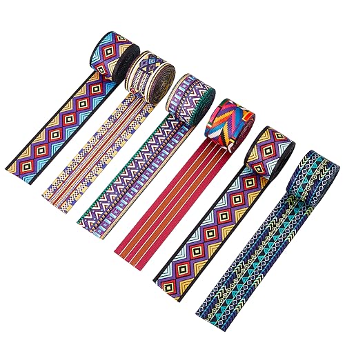 SUPERFINDINGS 11.94 Yard (10.92 m) Polyester Gurtband 6 Stränge 6 Stile Doppelseitig Bedruckt Für DIY Kameragurt Sicherheitsgurttaschen Bekleidungszubehör Rucksäcke Handtaschen Gürtel Hüte 38mm Breit von SUPERFINDINGS