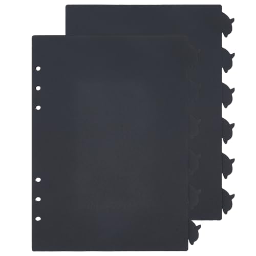 SUPERFINDINGS 12 Blatt A5-Register-Trennblätter, mattiert, schwarz, Kunststoff-Binder-Trennblätter mit 6 Delfin-Tabs, A5-Tab-Seiten, 6 Löcher, Ringindexseiten für Planer, Notizbuch, Tagebuch, 21 x SUPERFINDINGS 12 Blatt A5-Register-Trennblätter, mattiert, schwarz, Kunststoff-Binder-Trennblätter mit 6 Delfin-Tabs, A5-Tab-Seiten, 6 Löcher, Ringindexseiten für Planer, Notizbuch, Tagebuch, 21 x von SUPERFINDINGS