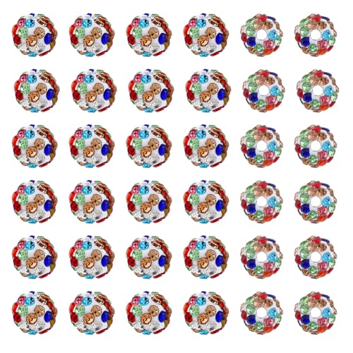 SUPERFINDINGS 120 Stück Glas Strass Perlen 7~8mm Durchmesser Ton Pflaster Perlen Rund Dekoration Für Stift Ton Kristallperlen Rund Glitzernd Schmuckstück Für Ohrringe Anhänger Schmuckherstellung von SUPERFINDINGS
