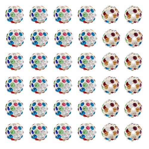 SUPERFINDINGS 120 Stück Glas Strass Perlen 9~10mm Durchmesser Ton Pflaster Perlen Rund Dekoration Für Stift Ton Kristallperlen Rund Glitzernd Schmuckstück Für Armbänder Perlenketten Schmuckherstellung SUPERFINDINGS 120 Stück Glas Strass Perlen 9~10mm Durchmesser Ton Pflaster Perlen Rund Dekoration Für Stift Ton Kristallperlen Rund Glitzernd Schmuckstück Für Armbänder Perlenketten Schmuckherstellung von SUPERFINDINGS