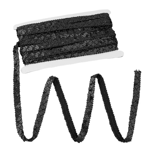SUPERFINDINGS 13 m Schwarzes Paillettenband Glitzerndes Nähgeflecht Spitzenbesatz Glitzerndes Polyester Metallic Band 16mm Breiter Wellenbesatz Mit Paillette Flach Rund SUPERFINDINGS 13 m Schwarzes Paillettenband Glitzerndes Nähgeflecht Spitzenbesatz Glitzerndes Polyester Metallic Band 16mm Breiter Wellenbesatz Mit Paillette Flach Rund von SUPERFINDINGS