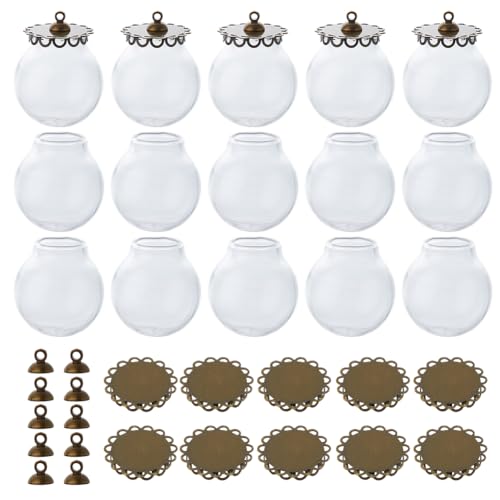 SUPERFINDINGS 15 Stück Mini Leere Klare Glasglobusflaschen Wunschflaschen Anhänger Befüllbarer Kugelvial Charme Mit Antikem Bronzekappenöse Für DIY Weihnachts Und Hochzeitsdekoration SUPERFINDINGS 15 Stück Mini Leere Klare Glasglobusflaschen Wunschflaschen Anhänger Befüllbarer Kugelvial Charme Mit Antikem Bronzekappenöse Für DIY Weihnachts Und Hochzeitsdekoration von SUPERFINDINGS