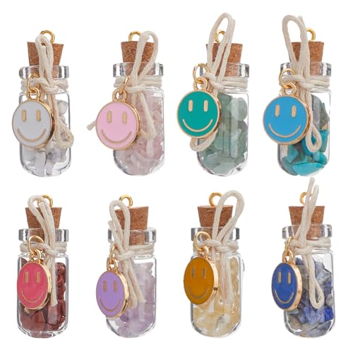 SUPERFINDINGS 16 Stück 8 Stile Glasflaschen Anhänger Edelsteinflaschen Anhänger Wunschflaschen Anhänger Mit Smiley Anhängern Edelstein Chip Anhänger Zur Schmuckherstellung SUPERFINDINGS 16 Stück 8 Stile Glasflaschen Anhänger Edelsteinflaschen Anhänger Wunschflaschen Anhänger Mit Smiley Anhängern Edelstein Chip Anhänger Zur Schmuckherstellung von SUPERFINDINGS