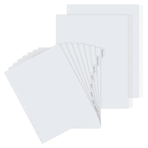 SUPERFINDINGS 16 Stück Ordner-Trennblätter mit 3 Ringbuch-Trennwänden mit Pilzloch, Buchstabengröße, oberer Indexordner mit 8 Registerkarten für Planer, Notizbuch, Schule, Büro, Zuhause von SUPERFINDINGS
