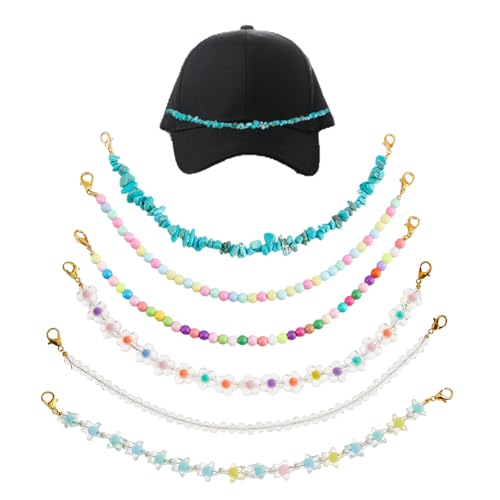 SUPERFINDINGS 16 Stück Trucker Mützenketten 25cm /9.8" Baseballkappenketten 8 Stile Hut Schein Dekoration Charms Mesh Baseballkappen Charms Zubehör Für DIY Mesh Caps Hüte Dekor von SUPERFINDINGS