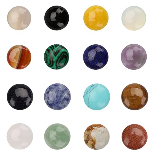 SUPERFINDINGS 16 StückKarton Halbrunde Kuppel Naturedelstein Cabochons Sets für Halskette Schmuckherstellung DIY Craft 20x6mm SUPERFINDINGS 16 StückKarton Halbrunde Kuppel Naturedelstein Cabochons Sets für Halskette Schmuckherstellung DIY Craft 20x6mm von SUPERFINDINGS