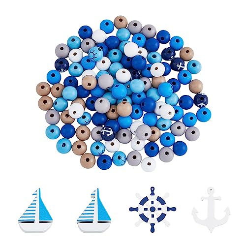SUPERFINDINGS 168 Stück Holzperlen Mit Meeresmotiv 8 Farben Natürliche Runde Holzperlen 4 Stück Große Segelboot Charm Perlen 2 Stile Helm Anker Anhänger Basteln Lose Abstandsperlen SUPERFINDINGS 168 Stück Holzperlen Mit Meeresmotiv 8 Farben Natürliche Runde Holzperlen 4 Stück Große Segelboot Charm Perlen 2 Stile Helm Anker Anhänger Basteln Lose Abstandsperlen von SUPERFINDINGS