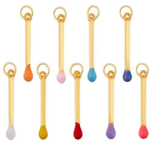 SUPERFINDINGS 18 STK. 9 Farben Streichholz Anhänger Streichholz Emaille Anhänger Gemischte Farben Legierungsanhänger Mit Springring Goldene Anhänger Für DIY Schmuckherstellung Bastelbedarf SUPERFINDINGS 18 STK. 9 Farben Streichholz Anhänger Streichholz Emaille Anhänger Gemischte Farben Legierungsanhänger Mit Springring Goldene Anhänger Für DIY Schmuckherstellung Bastelbedarf von SUPERFINDINGS
