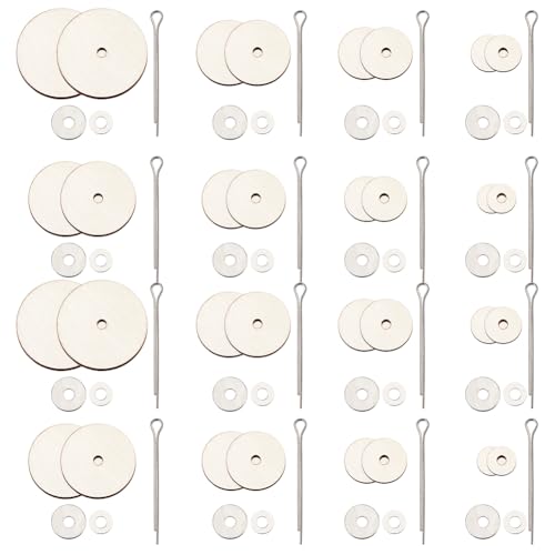 SUPERFINDINGS 180 Stück 8 Größen Holzpuppengelenk Und Faserplatten 8-24mm Drehbare Puppengelenke Splintstift Für Amigurumi Häkelbärpuppen DIY Bastelarbeiten von SUPERFINDINGS