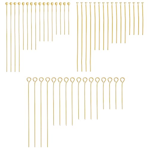 SUPERFINDINGS 192 Stück 3 Stile Echte 18K Vergoldete PIN Messingkopfstifte Mit Öse Kugelkopf Und Flachkopf Schmuckkopfnadeln Für Ohrringe Armbänder Halsketten SUPERFINDINGS 192 Stück 3 Stile Echte 18K Vergoldete PIN Messingkopfstifte Mit Öse Kugelkopf Und Flachkopf Schmuckkopfnadeln Für Ohrringe Armbänder Halsketten von SUPERFINDINGS