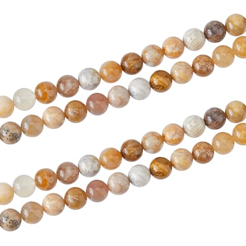 SUPERFINDINGS 2 Stränge Chrysokoll Schmuckperlen Gemischte Farben Natürliche Fossilperlen Edelsteinperlen Handgefertigte Ohrringe Halskette Armband Handgefertigte Perlen von SUPERFINDINGS