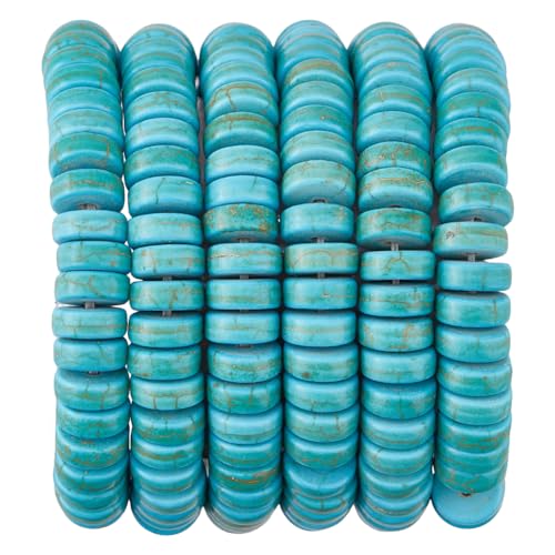 SUPERFINDINGS 2 Strang Ca. 230 türkisfarbene Perlen 8x3mm Flach Rund Edelstein Abstandshalter Lose Perlen Heishi Scheiben Steinperle Zur Schmuckherstellung Bohrung: 1mm SUPERFINDINGS 2 Strang Ca. 230 türkisfarbene Perlen 8x3mm Flach Rund Edelstein Abstandshalter Lose Perlen Heishi Scheiben Steinperle Zur Schmuckherstellung Bohrung: 1mm von SUPERFINDINGS