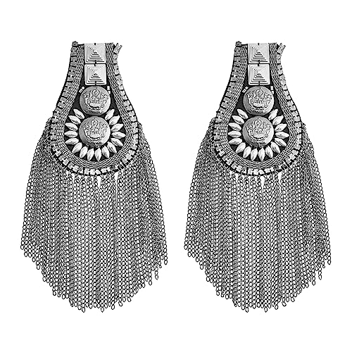 SUPERFINDINGS 2 Stück Nietenkette Mit Quaste Für Die Schulter Modischer Schultergurt Kettenabzeichen Mit Eisenketten Gunmetal Und PlatinStoffzubehör SUPERFINDINGS 2 Stück Nietenkette Mit Quaste Für Die Schulter Modischer Schultergurt Kettenabzeichen Mit Eisenketten Gunmetal Und PlatinStoffzubehör von SUPERFINDINGS