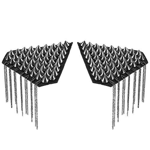 SUPERFINDINGS 2 Stück Schulterklappen Quaste Nieten Fransen Schulterstücke Rotguss Dreieck Schulterabzeichen Modische Quasten Epauletten Mit Eisenketten Für Jacken Metall Punk Fransen, 180x95x10 mm SUPERFINDINGS 2 Stück Schulterklappen Quaste Nieten Fransen Schulterstücke Rotguss Dreieck Schulterabzeichen Modische Quasten Epauletten Mit Eisenketten Für Jacken Metall Punk Fransen, 180x95x10 mm von SUPERFINDINGS