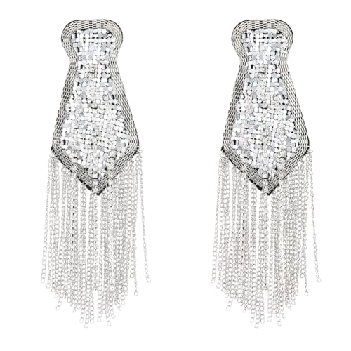 SUPERFINDINGS 2 Stück Strass Quaste Schulter Epaulet Epaulet Spike Kette Schulter Abzeichen Quaste Link Kette Epaulets Für Jacke Blazer Uniformmänner Frauen Platin SUPERFINDINGS 2 Stück Strass Quaste Schulter Epaulet Epaulet Spike Kette Schulter Abzeichen Quaste Link Kette Epaulets Für Jacke Blazer Uniformmänner Frauen Platin von SUPERFINDINGS