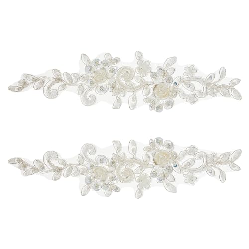 SUPERFINDINGS 2 Stück Strass Spitzenbesatz Flicken Blumenstickerei Spitzenbesatz Weiße Pailletten Perlen Florale Bestickte Polyester Applikation Zum Aufnähen Für Braut Hochzeit Tanzkostüm SUPERFINDINGS 2 Stück Strass Spitzenbesatz Flicken Blumenstickerei Spitzenbesatz Weiße Pailletten Perlen Florale Bestickte Polyester Applikation Zum Aufnähen Für Braut Hochzeit Tanzkostüm von SUPERFINDINGS