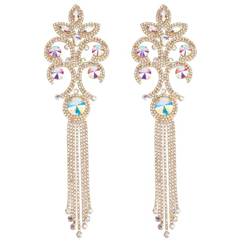 SUPERFINDINGS 2 x Strass-Applikationen, Quaste, Strasssteine, goldene Quaste, Schulterklappen, Glitzer, Kristall, Schulterapplikationen, zum Aufnähen, Kostüm-Zubehör für Kleid, Hochzeit, Kleidung SUPERFINDINGS 2 x Strass-Applikationen, Quaste, Strasssteine, goldene Quaste, Schulterklappen, Glitzer, Kristall, Schulterapplikationen, zum Aufnähen, Kostüm-Zubehör für Kleid, Hochzeit, Kleidung von SUPERFINDINGS