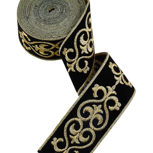 SUPERFINDINGS 2.19 Yards Polyester Jacquardband Spitzenbesatz In Limettengold Und Schwarz Jacquardbesatz Mit Vintage Blumenmuster Stickerei Aufbügeln Im Chinesischen Stil Stoffbesatz Zum Nähen SUPERFINDINGS 2.19 Yards Polyester Jacquardband Spitzenbesatz In Limettengold Und Schwarz Jacquardbesatz Mit Vintage Blumenmuster Stickerei Aufbügeln Im Chinesischen Stil Stoffbesatz Zum Nähen von SUPERFINDINGS