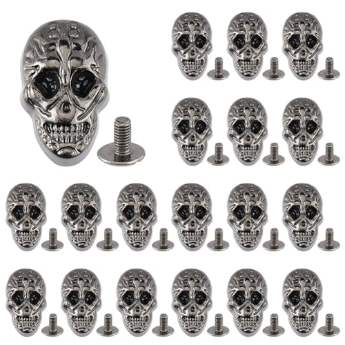 SUPERFINDINGS 20 Set Totenkopf Schraubnieten Mit Skelett Geisternieten Metallnieten Schraubnieten Lederhandwerk Gunmetal Punk Totenkopf Dekor Für Taschen Hüte Schuhe Jacken SUPERFINDINGS 20 Set Totenkopf Schraubnieten Mit Skelett Geisternieten Metallnieten Schraubnieten Lederhandwerk Gunmetal Punk Totenkopf Dekor Für Taschen Hüte Schuhe Jacken von SUPERFINDINGS