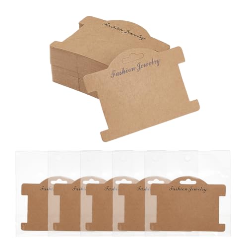 SUPERFINDINGS 200 Setzt Braunee Armband Anzeigekarten 7x9.6cm Armbandverpackung Armbandgeschäftszubehör Haarspangenverpackung Anzeigekarte Armband Schmuckverpackung von SUPERFINDINGS