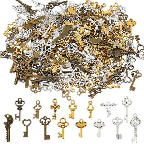 SUPERFINDINGS 220 Stück 15 Stil Vintage Skelettschlüssel Set Anhänger Schlüssel Charms Schädel Legierung Schlüssel Anhänger Tibetisch Stil Bronze Charme Steampunk Zahnräder Anhänger Für Schmuck SUPERFINDINGS 220 Stück 15 Stil Vintage Skelettschlüssel Set Anhänger Schlüssel Charms Schädel Legierung Schlüssel Anhänger Tibetisch Stil Bronze Charme Steampunk Zahnräder Anhänger Für Schmuck von SUPERFINDINGS