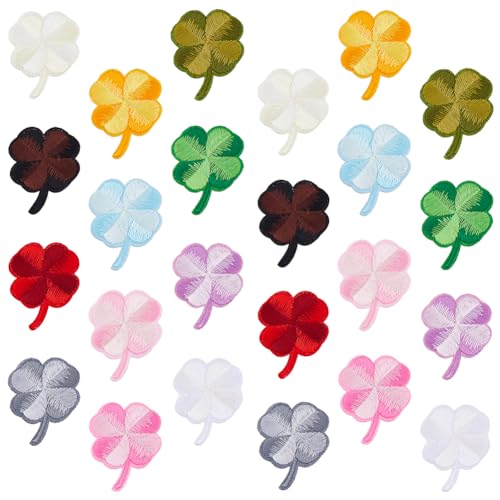 SUPERFINDINGS 24 Stück 12 Farben Kleine Kleeblätter Bunte Aufnäher Zum Aufbügeln Glückskleeblatt Aufnäher Kostüm Stickerei Aufnäher Für Jacken Hüte Hosen 43x35mm SUPERFINDINGS 24 Stück 12 Farben Kleine Kleeblätter Bunte Aufnäher Zum Aufbügeln Glückskleeblatt Aufnäher Kostüm Stickerei Aufnäher Für Jacken Hüte Hosen 43x35mm von SUPERFINDINGS